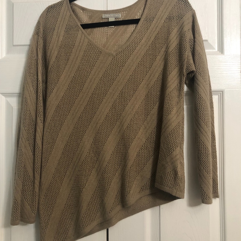 Dana Buchman Tan Asymmetrical Sweater